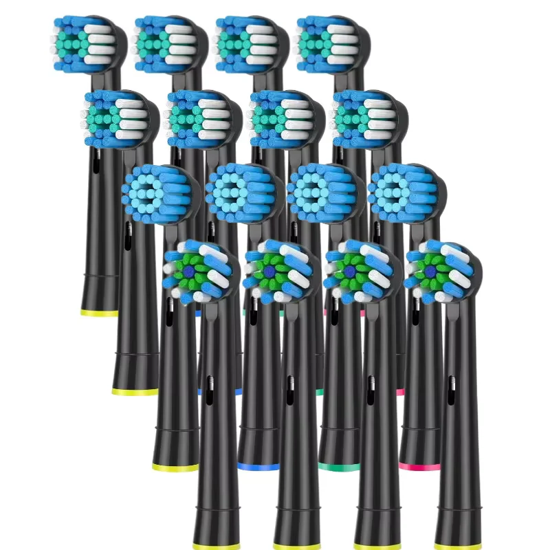 16 Pack Replacement Brush Heads for Oral B Electric Toothbrushes. Pack of 8 Standard Clean, 4 Cross Clean, 4 Sensitive Clean