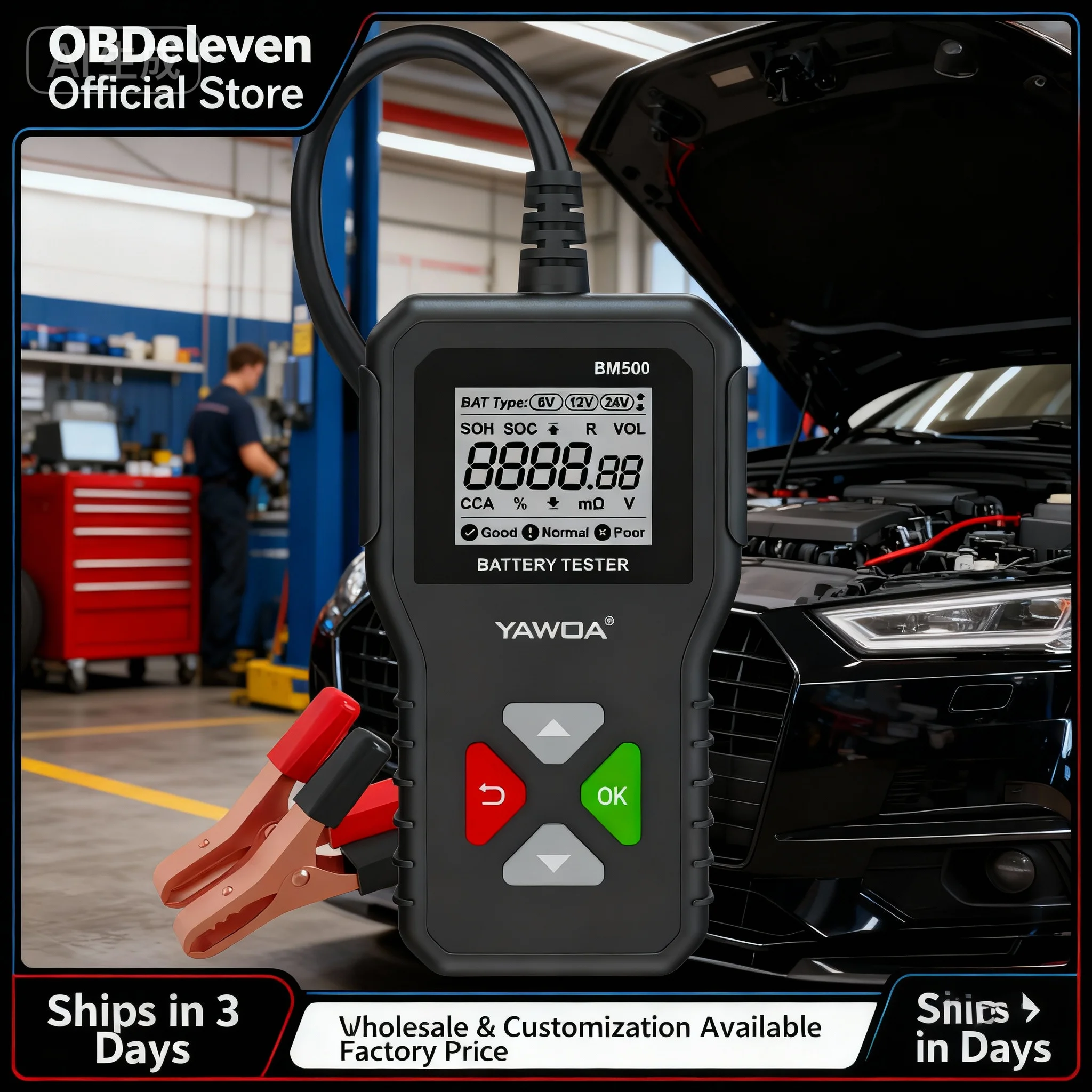 

BM550 Тестер автомобильного аккумулятора 6 В 12 В 24 В Обнаружение аккумуляторной системы Анализатор автомобильного аккумулятора 100-2000 CCA Диагностика обнаружения аккумулятора тоже