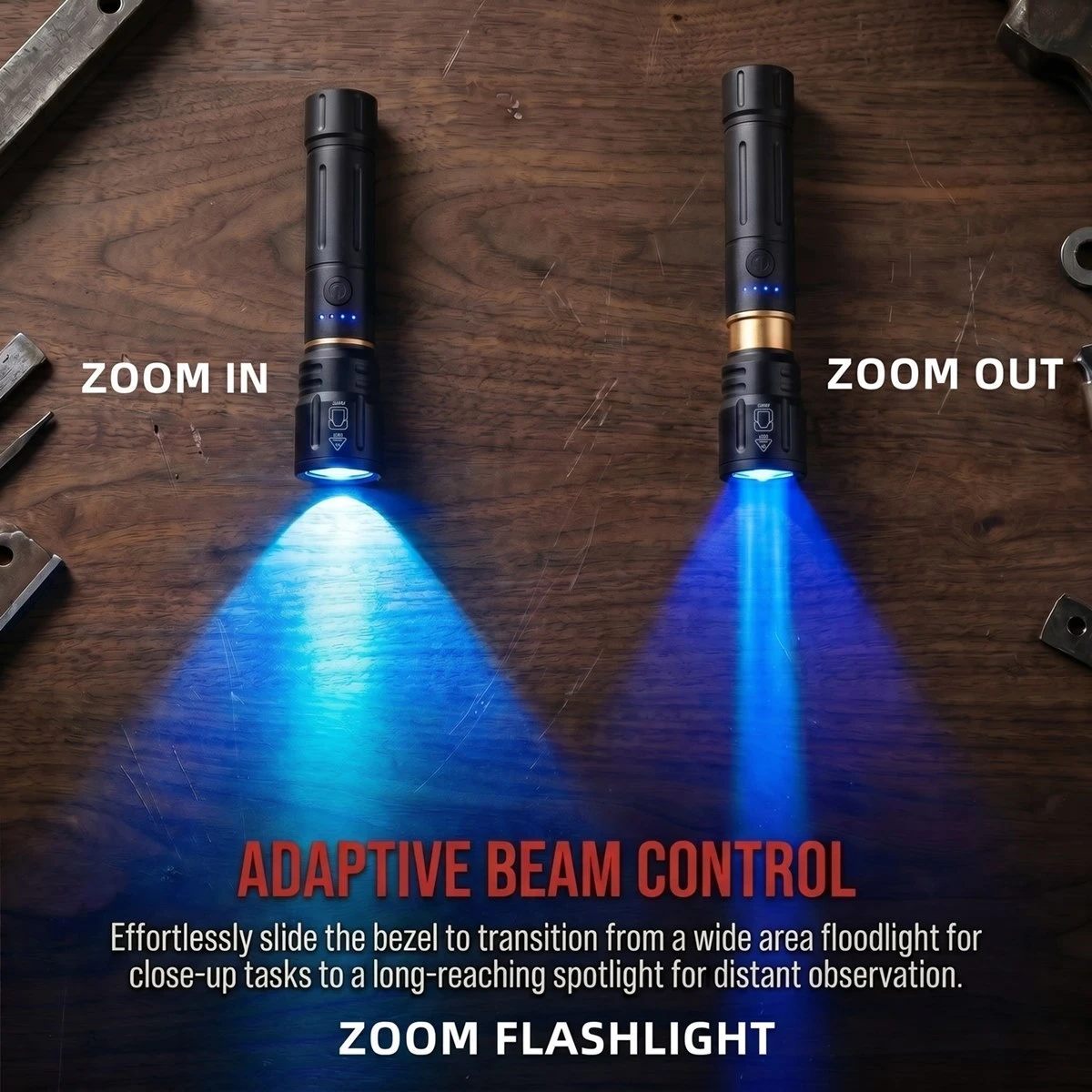 Alonefire Zoom High Power Blue Light LED Flashlight USB Rechargeable Aluminum Torch Camping Outdoor Hiking Hunting Fishing Lamp