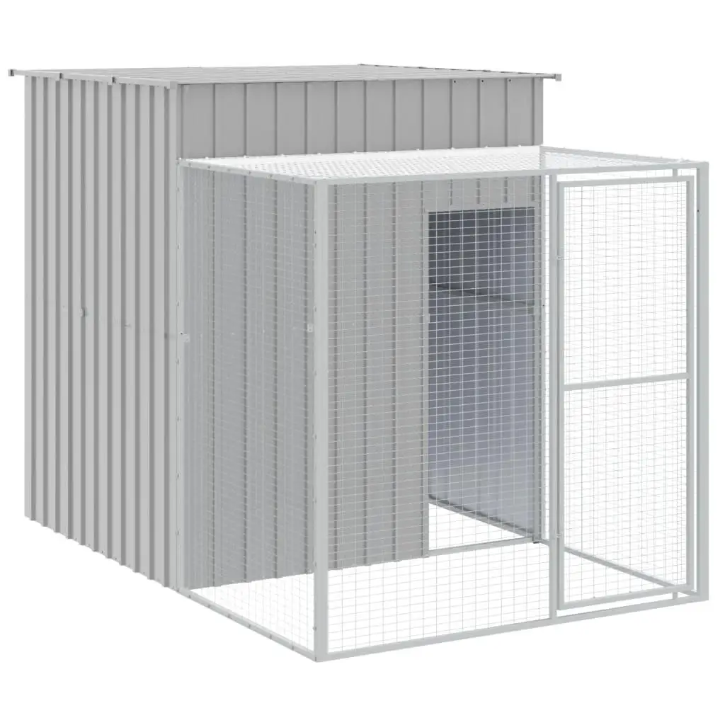 Light Gray Galvanized Steel Chicken Cage with Run 65x98.8x71.3 cm - Durable Outdoor Poultry House