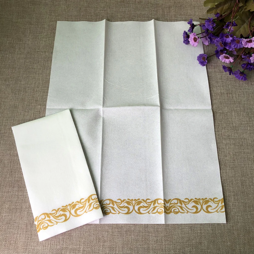 50 Pcs European and Cocktail Napkins Paper Hand Towels Printed Serviette