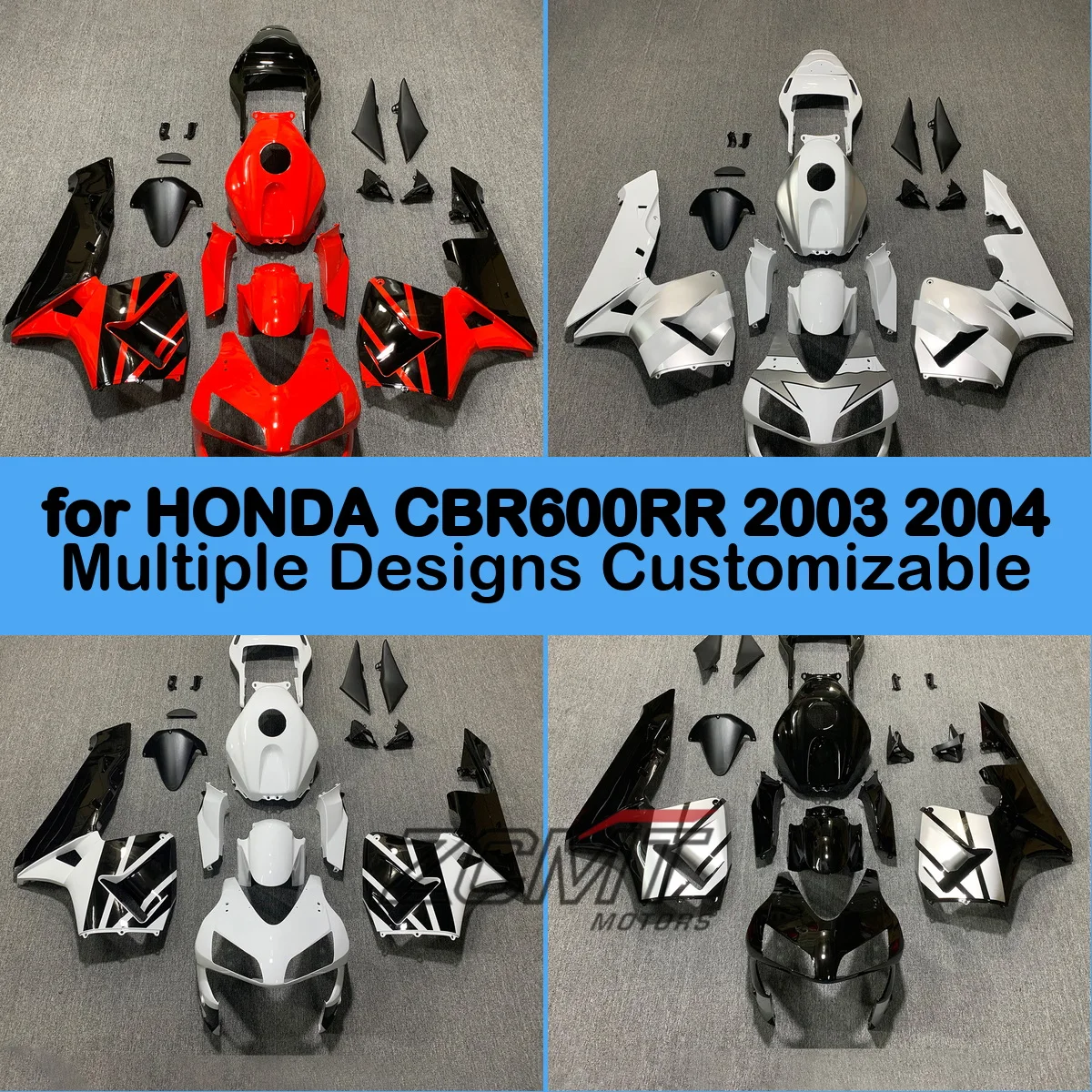 Full Fairing Bodywork Cowling Kit Injection Molded ABS Motorcycle Plastics For HONDA For CBR600RR 2003 2004