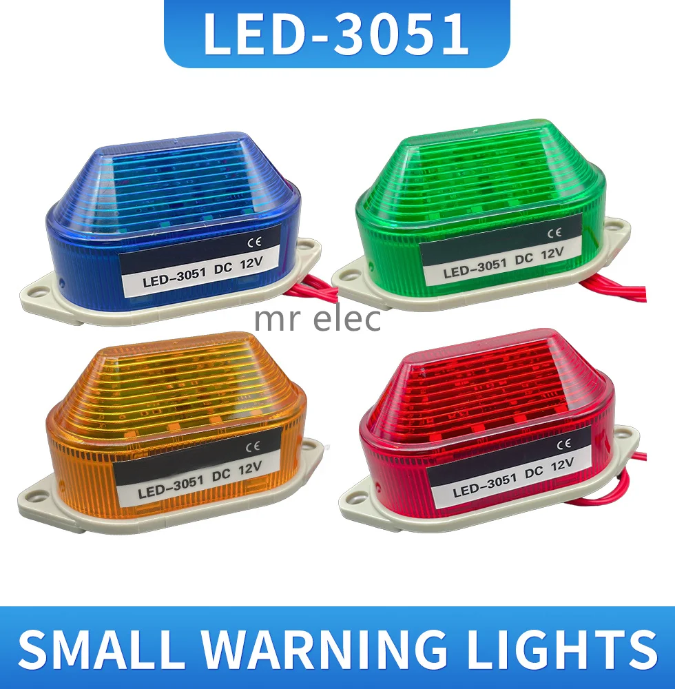 LED-3051 Flash Strobe Signal Warning Light 12V 24V 220V Indicator Light LED Lamp Small Flashing Light Security Alarm