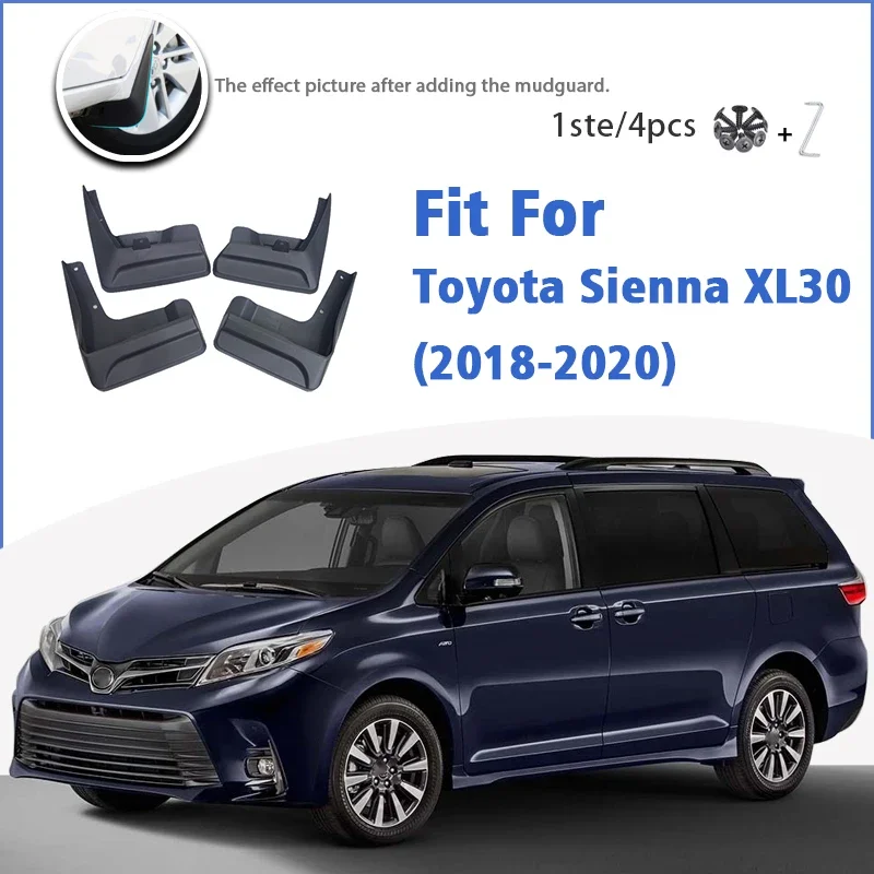 

For Toyota Sienna XL30 2018 2019 2020 Mud Flap Guards Splash Mudguard Fender Mudflaps Car Accessories Front Rear 4pcs