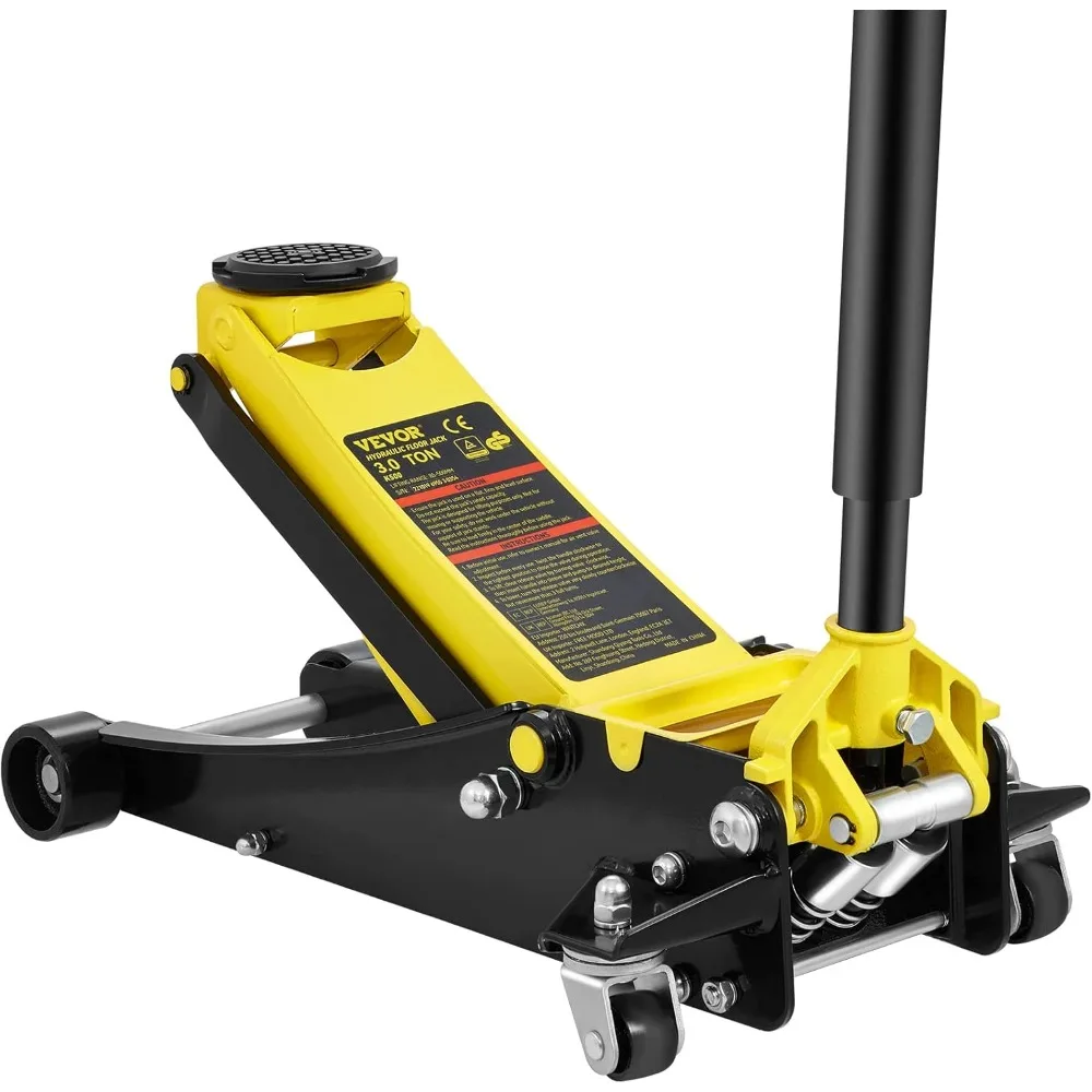 

3 Ton Low Profile, Heavy-Duty Steel Racing Floor Jack with Dual Pistons Quick Lift Pump, Lifting Range 3.35"-19.69"