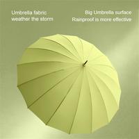 16 Bones Long Handle Straight Umbrella Automatic Simple Men Women Reinforced Anti-storm Monochrome Umbrella 22-Inch Paraguas 우산