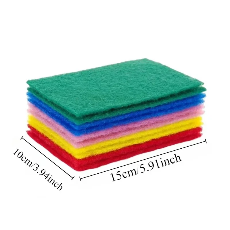 Scouring Pads Colour Rectangle Household Kitchen Cleaning Oil Removal Stove Range Hood Sink Dishwashing Pot Scratch Free Rags