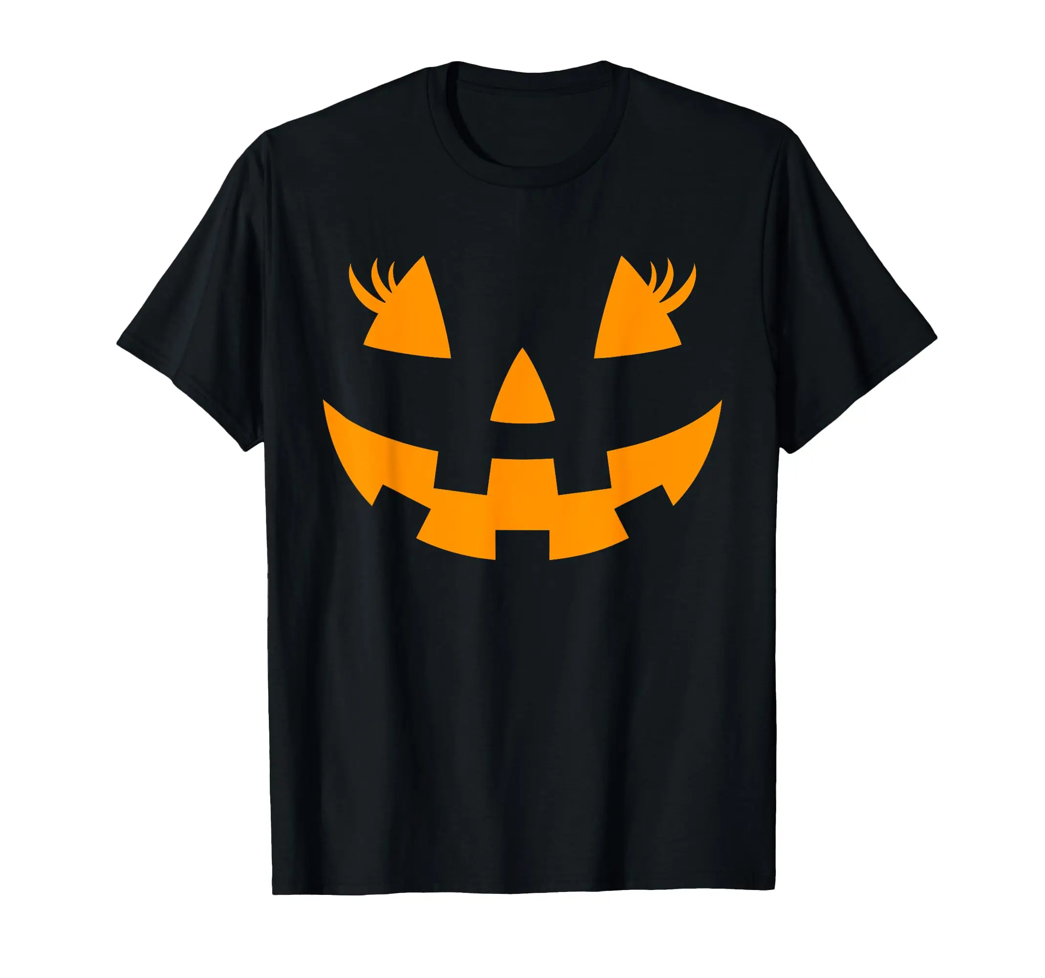 Jack O Lantern Face Pumpkin Eyelashes Hallowen Costume Funny T-Shirt Retro Halloween Costume Men Women T-Shirt