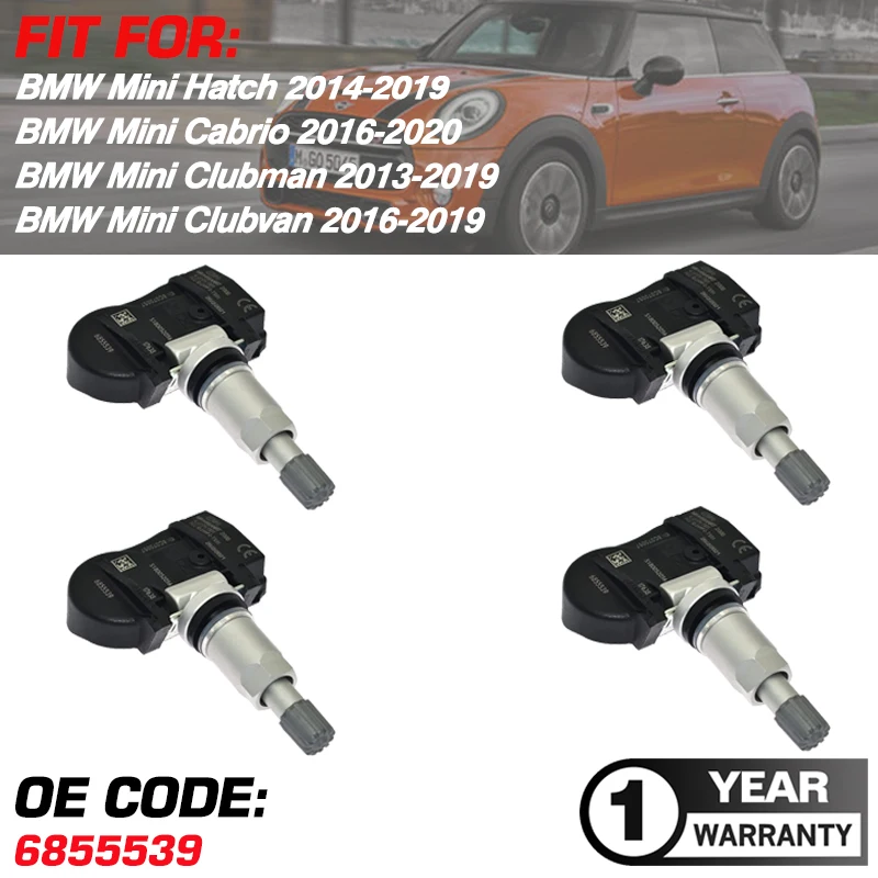 433MHZ TPMS 6855539 For BMW Mini Hatch 2014-2019 BMW Mini Cabrio 2016-2020 BMW Mini Clubman 2013-2019 BMW Mini Clubvan 2016-2019