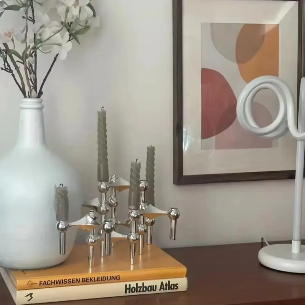 Neue Metall Molekulare Struktur Kerzenhalter Nordic Silber Home Decor Kandelaber Kerzenständer Geschenk