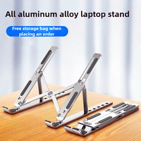 Aluminum Alloy Laptop Holder Stand Adjustable Foldable Portable for Notebook Computer Bracket Lifting Cooling Holder Non-slip