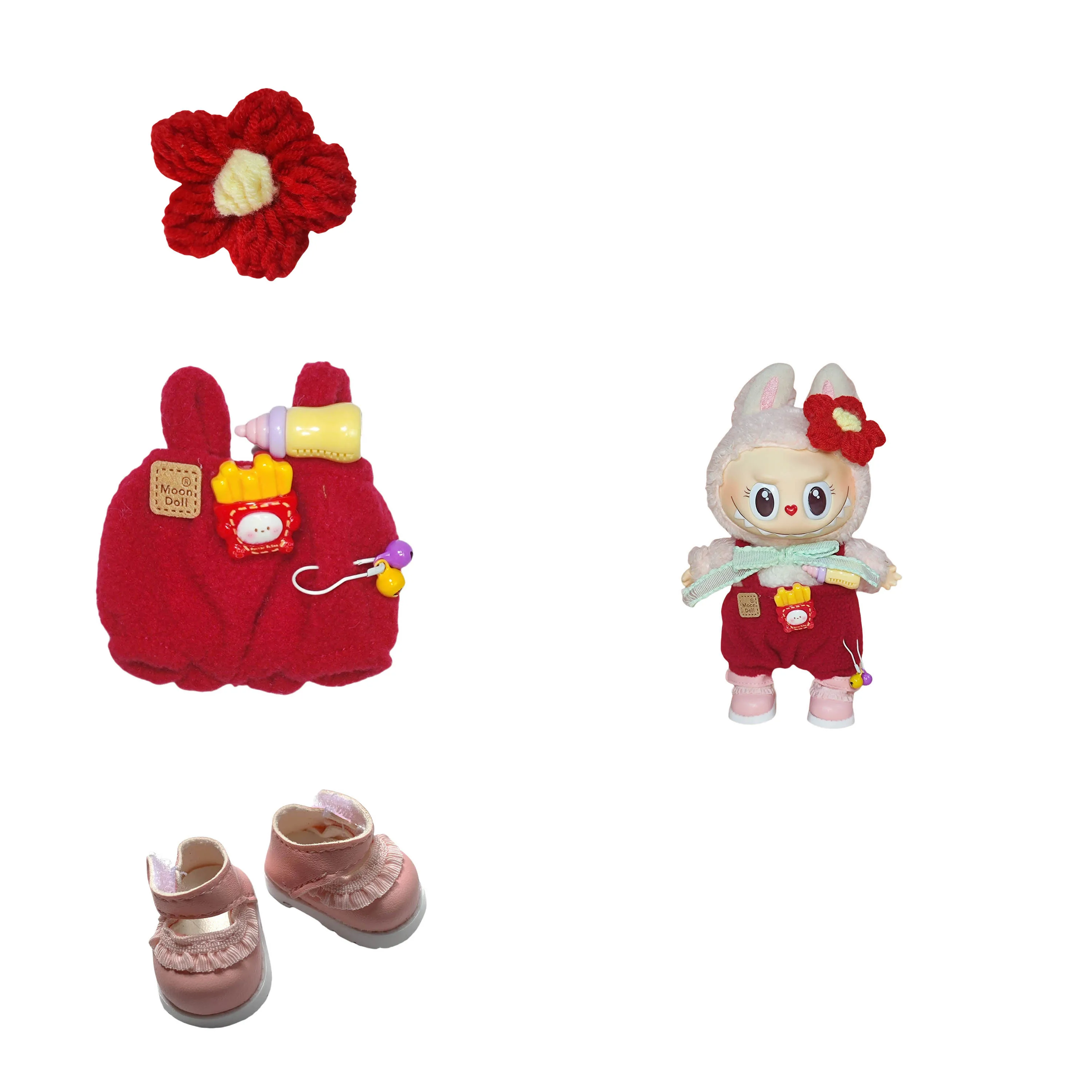 الملابس فقط لدمى لابوبو من الجيل الأول والثاني - صندوق غامض مع ملابس عصرية وإكسسوارات زجاجات الأطفال ومجموعات لطيفة وأنيقة