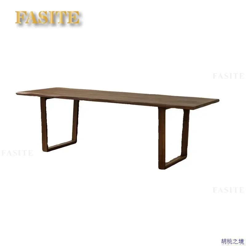 For North American Black Walnut Solid Wood Dining Table Rectangular Large Board Pure Wood Home Restaurant Furniture Tea Table