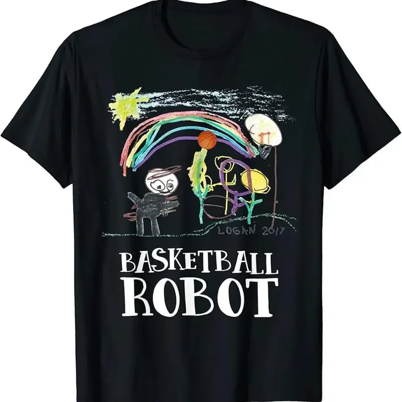 Funny Basketball Robo T shirt Designed by 4 Year Old T-Shirt