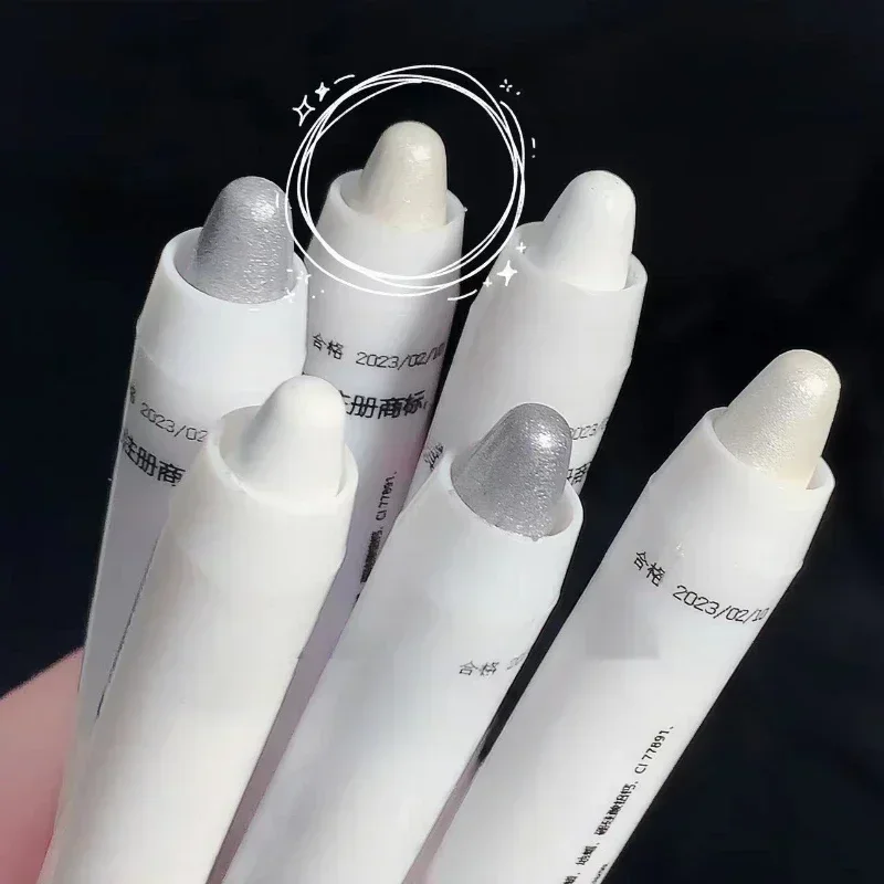 Matte White Lying Silkworm Highlighter Pen Pearlescent Eyeshadow Stick Brightening Pearl Eyeliner Waterproof Glitter Eye Shadow, image 4