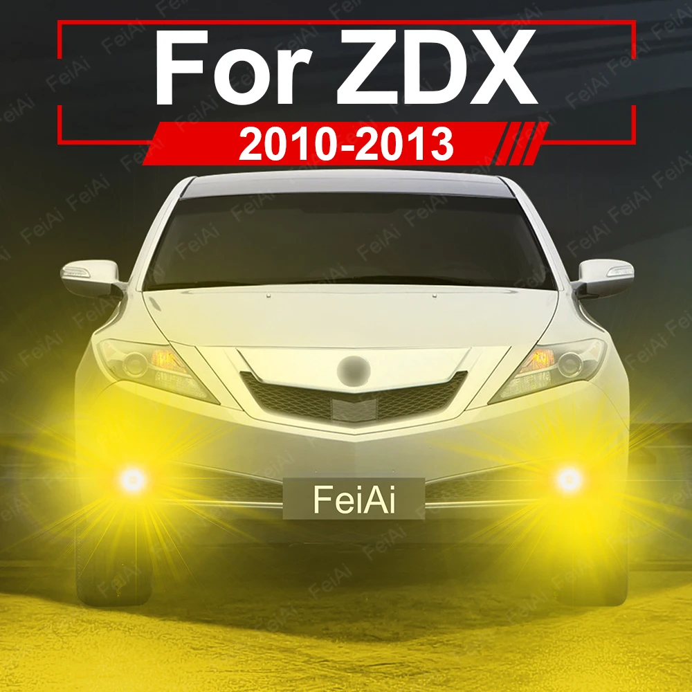 أضواء الضباب الأمامية LED لـ Acura ZDX 2010 2011 2012 2013 ZDX ملحقات مصباح LED فائق السطوع لمبة إضاءة الضباب ثنائي اللون أبيض أصفر #1