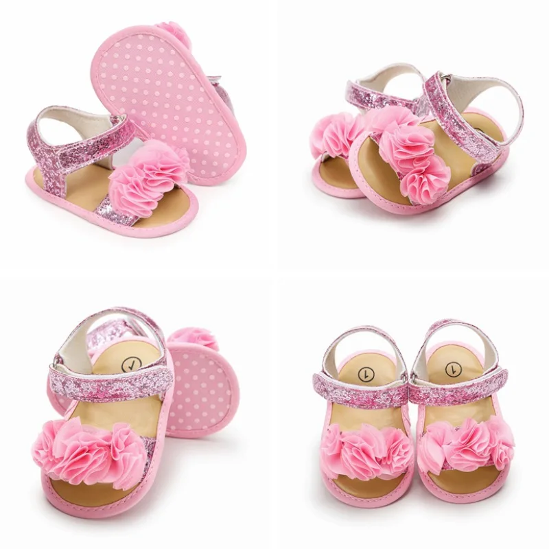 Summer Newborn Infant Baby Sandals Casual Toddler Girls Princess Shoes Soft Sole Flat Infant Non-Slip First Walkers