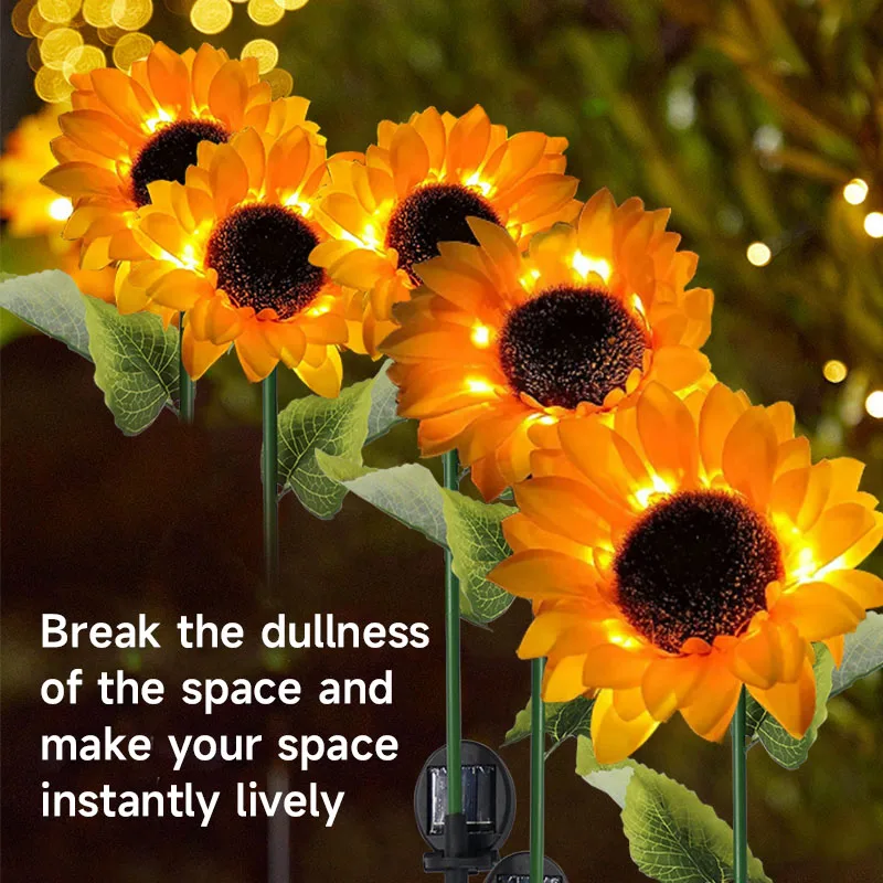 LED solaire tournesol extérieur pelouse lumière étanche voie cour mariage vacances jardin décoration solaire fleurs lampe pelouse lumière