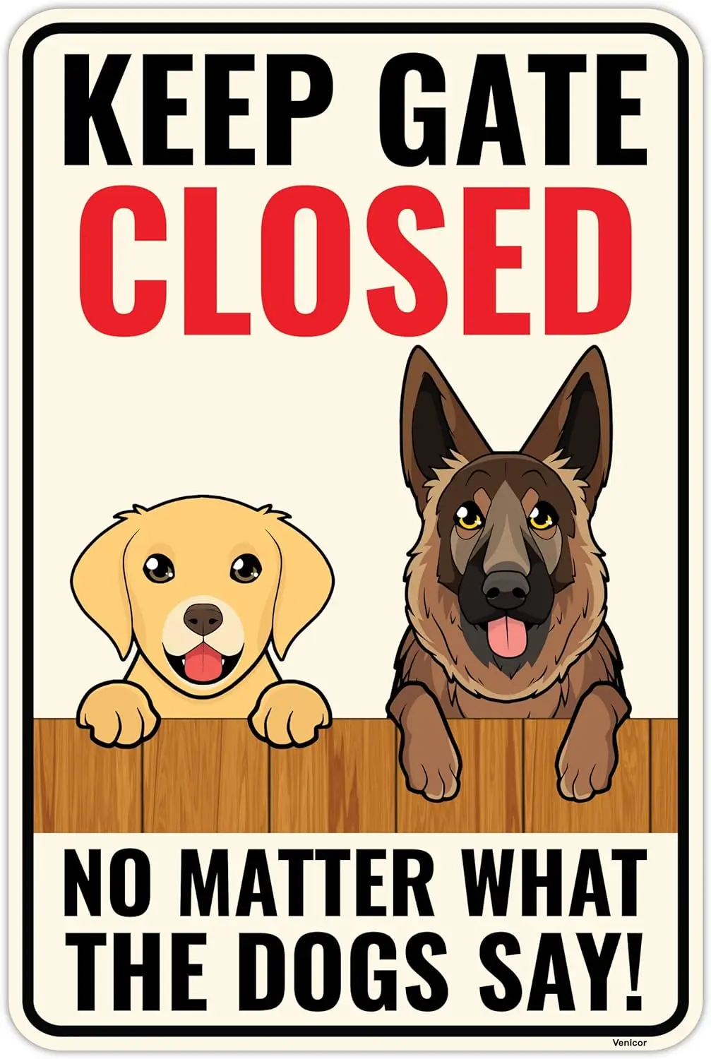 Metal Tin Sign 12;x16;, Dog Keep Gate Closed Sign Vintage Printing Plaque Birthday Gift Garden Yard Signs Home Wall Decor