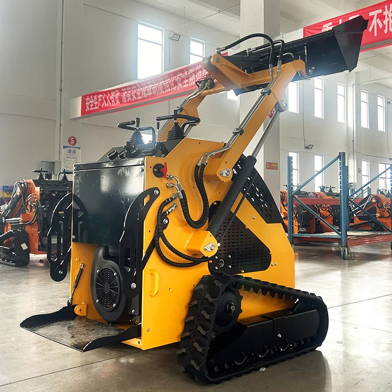 Customized China Factory Sale Mini Skid Steer Loader Compact Wheel/Track Diesel Engine Front-End Loader Featuring Core Motor
