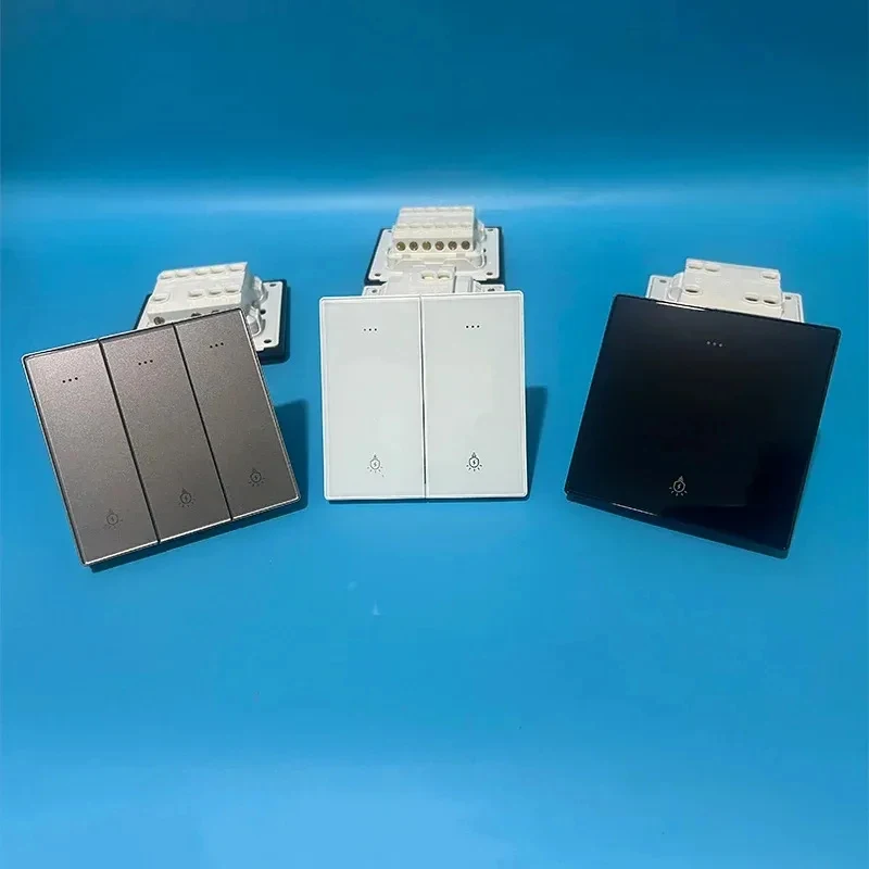 

White Glass Wall Square Switch Panel EU UK Standard 16a Socket Large Light Usb TypeC Socket Net TV Tel