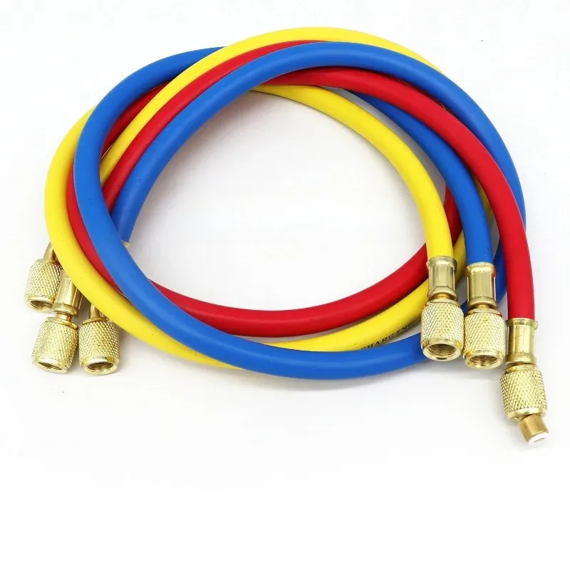 Nice Charging Hose Tube Kit Hose Low Loss Fittings 0.9M-3M AC for R134A R12 R22 Refrigerant Air Conditioning Manifold Gauge 1Set