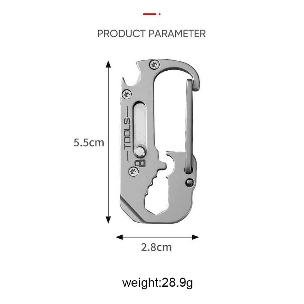 الفولاذ المقاوم للصدأ مفتاح سلسلة سكين جيب سكين صغير حزام قلادة متعددة الوظائف فتاحة الزجاجات حاكم مفك مفتاح السيارة #5