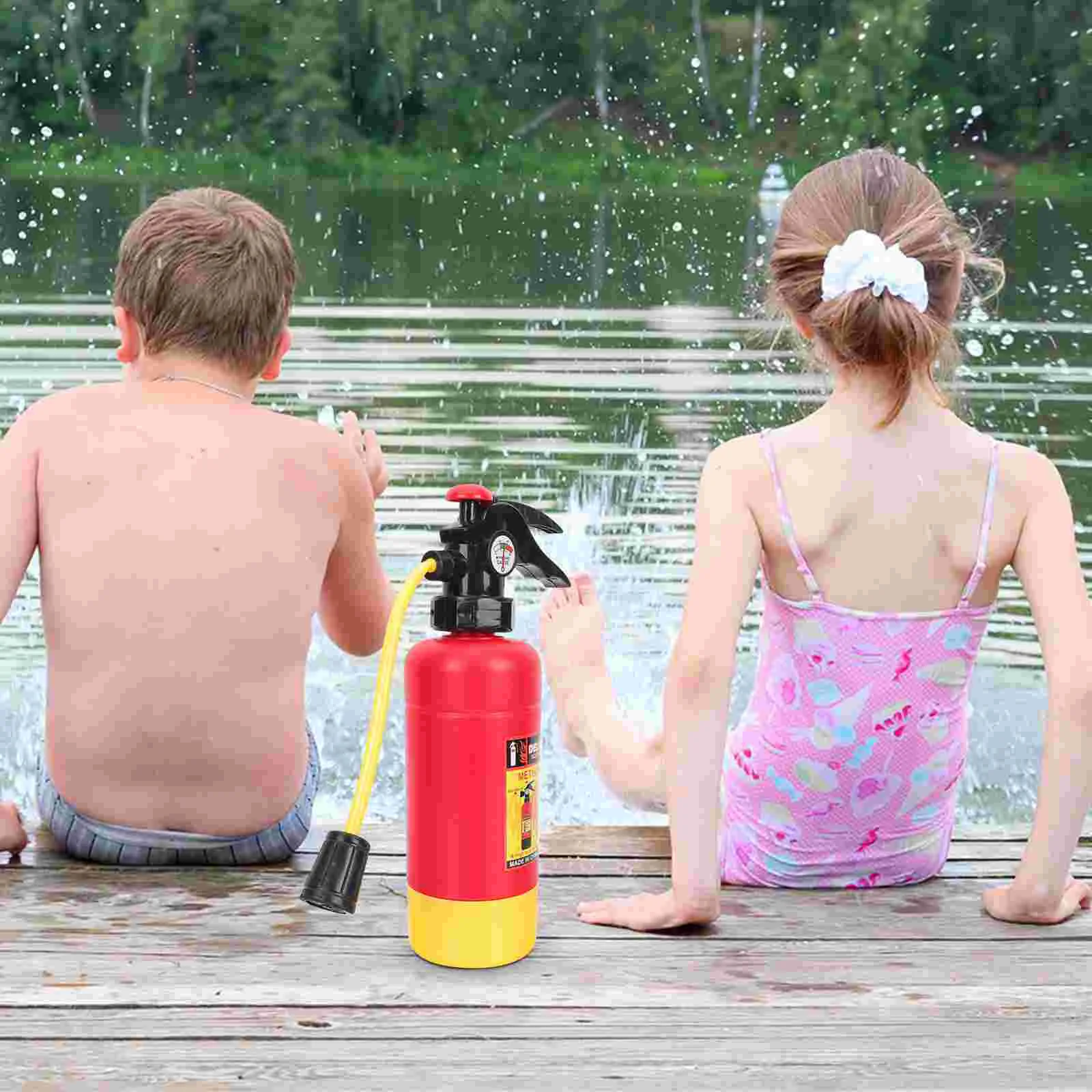 Paquete de 3 juguetes de verano al aire libre para niños, tienda de playa, simulación de extintor, lucha