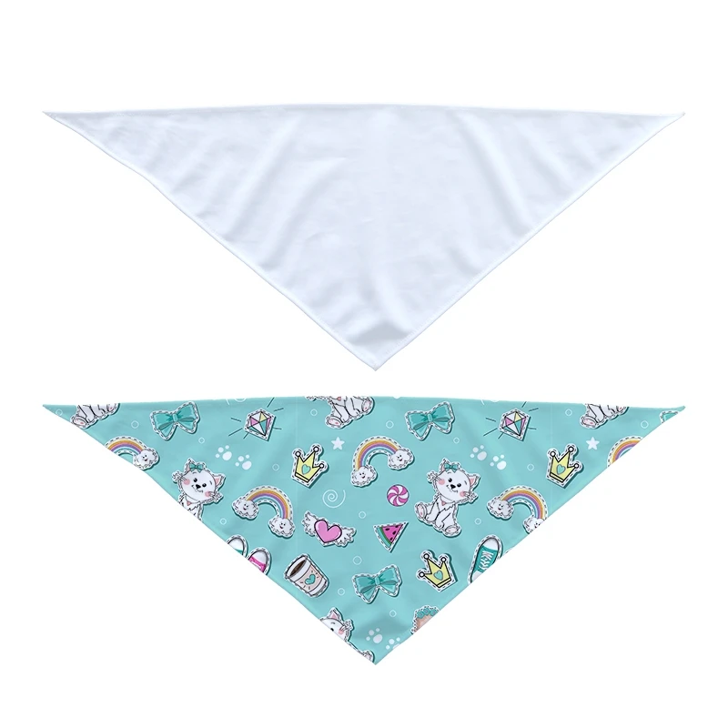 

10pcs/lot Sublimation Blank Pet Triangle Towel For Sublimation INK Print DIY Heat Press Printing Transfer Dog or Cat Saliva Bib