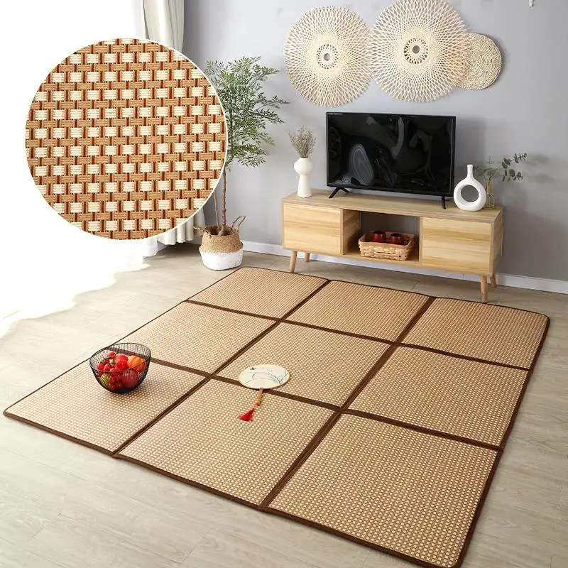 Summer Japanese Tatami Rugs And Carpets For Home Living Room Folding Mat Bedroom Rug Stitching Mat  Rattan Crawl Mat