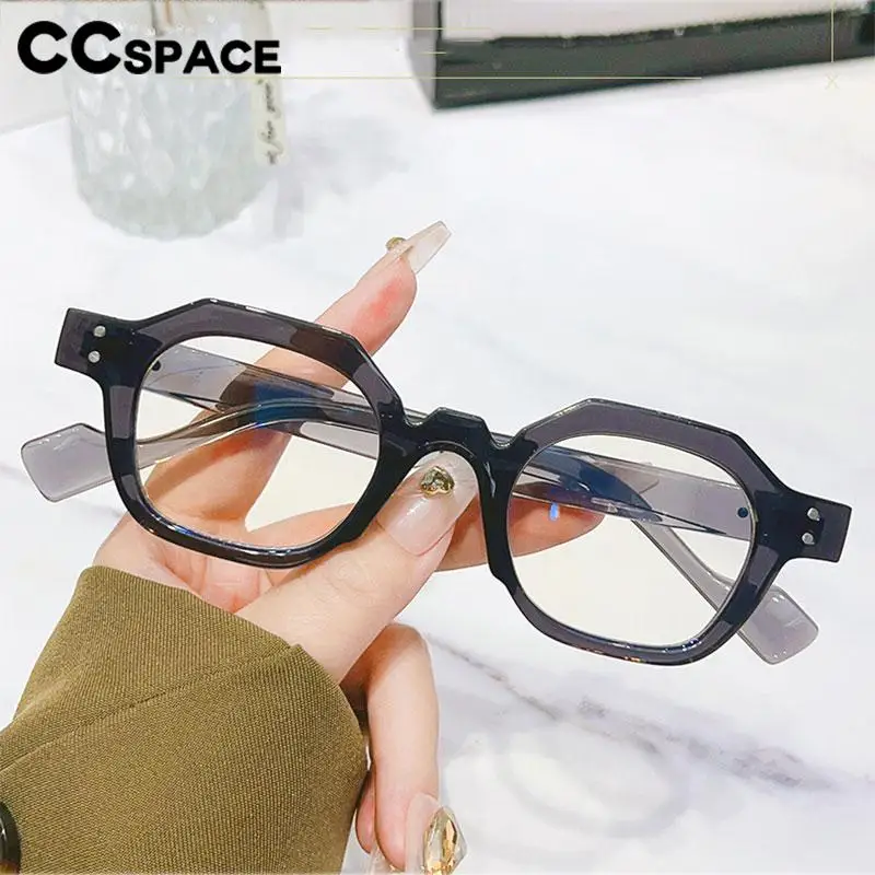 R57193 Lady Polygon Reading Glasses Men Fashion Rivet Presbyopic Spectacles Dioptric +50 +100 +300 Optical Clear Eyeglass