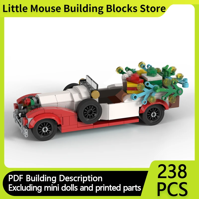 

City Street View Model MOC Building Bricks Santa Claus Car Modular Technology Gifts Holiday Assemble Children Toys Suit