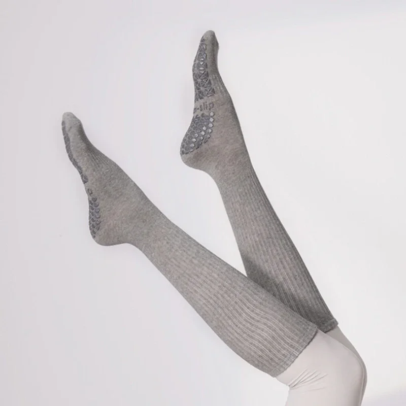 Chaussettes de Yoga en Coton et Silicone pour Femme, Accessoire de Haute Qualité, Pilates Grip, Hauteur du Genou