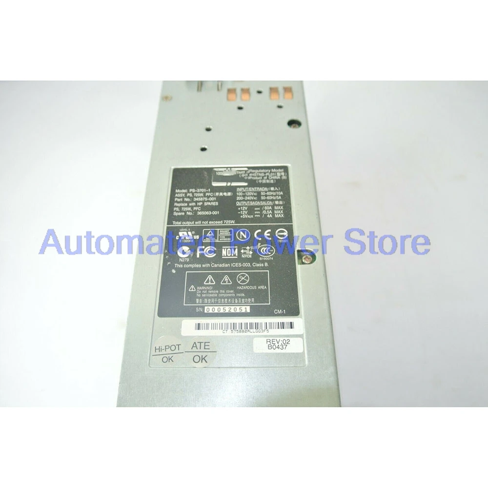 Server Power Supply ML350 G4 PS-3701-1 345875-001 365063-001 725W
