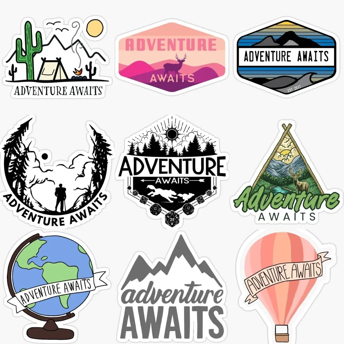 ПВХ наклейки "Приключение ждет" для декора