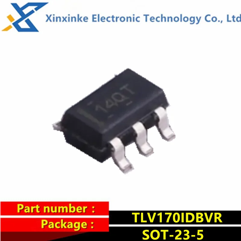 5PCS TLV170IDBVR SOT23-5 TLV170IDBVT Marking：14QT  General Purpose Operational Amplifiers - Op Amps 1-Channel, 1.2-MHz, 36V
