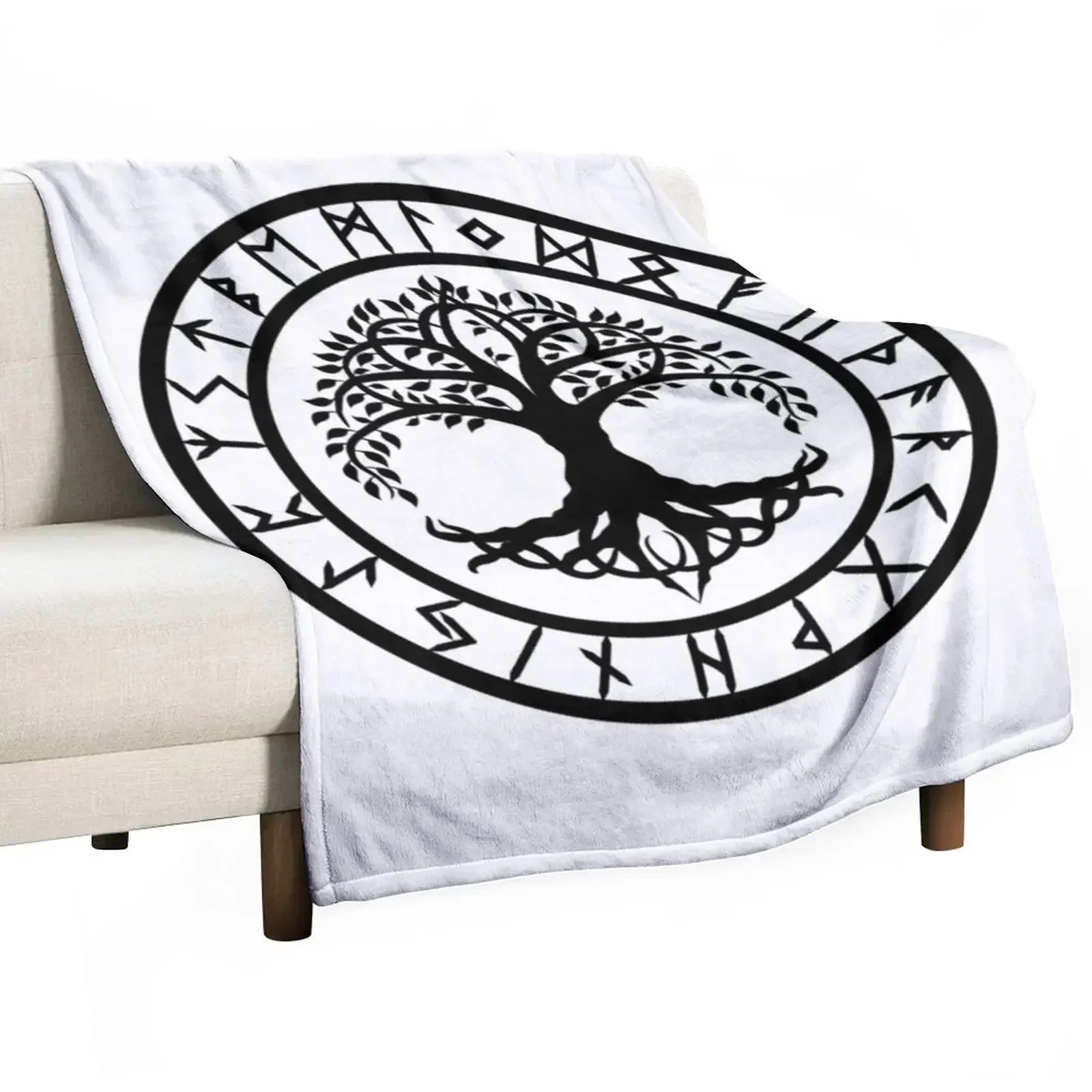 Yggdrasil /// Rune Circle (Variant I) Throw Blanket Designers heavy to sleep Cute Blankets