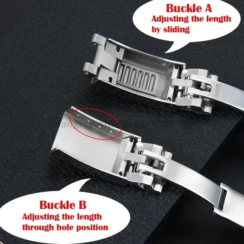 9x9 مللي متر 9x16 مللي متر حزام (استيك) ساعة المشبك ل رولكس دايتونا الغواصة GMT يخت ماستر الفولاذ المقاوم للصدأ قابل للتعديل زر معدني مشبك ساعة
