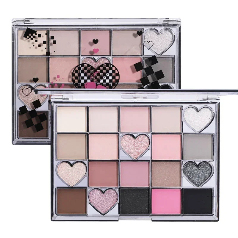 Blackened Sweetheart Eyeshadow Blush Palette Matte Pearlescent Shimmer Glitter Multicolor Long-lasting Korea Makeup Cosmetics