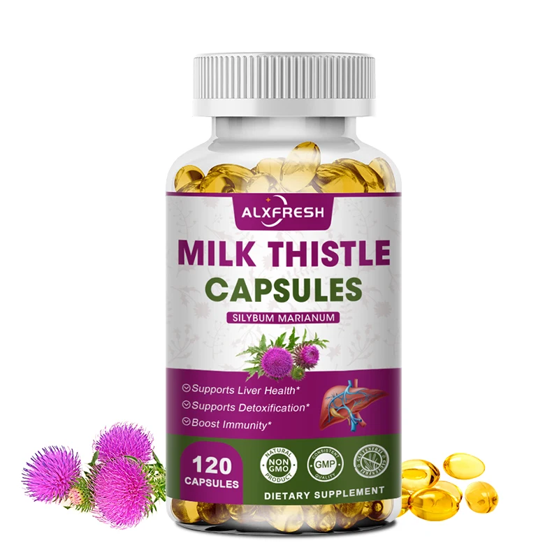 Extrait de chardon au lait pour le détox antioxydant, fonction de santé du foie, supplément à base d