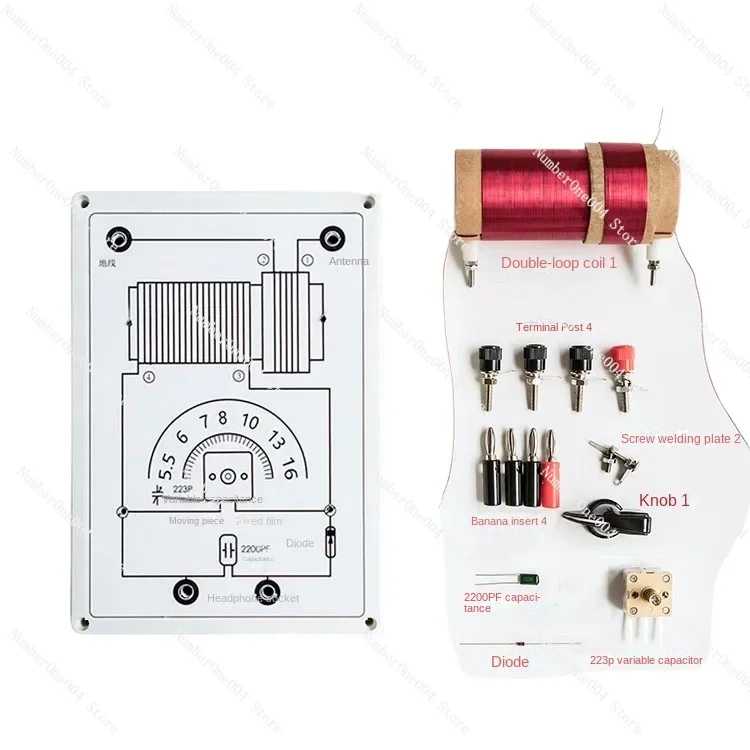 Radio kryształowe Kryształowe radio Zestaw do samodzielnego montażu Zestaw montażowy z podwójnym obwodem