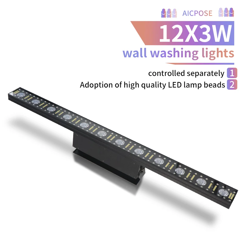 LED 12x3w RGB 3 in 1 light strip wall washer stage lighting wall washer for bar disco party LED wall washer