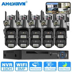 8MP 4K PTZ Security Wifi Cameras System Kit Human Detection Audio Alarm Record 10CH POE NVR CCTV Outdoor Home Video Surveillance
