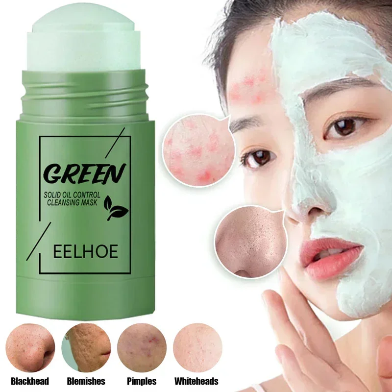 

Green Tea Mask Stick Remove Blackheads Acne Deep Cleansing Purifying Clay Mask Oil Control Solid Mask Moisturizing Skin Care