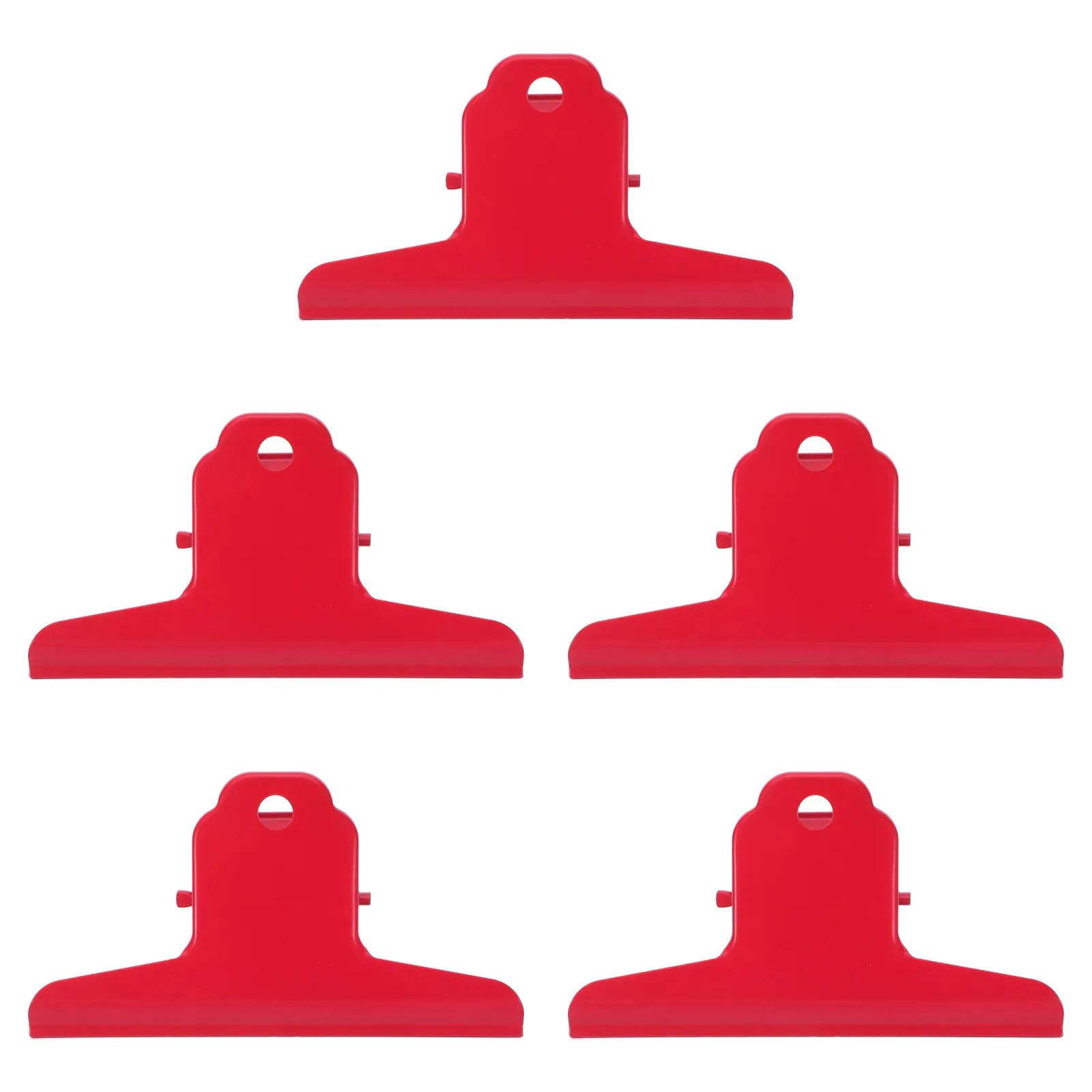 5Pcs Ticket Folder Red Bulldog Clips Large Iron Notebook Clips Office Document Binder Clip Paper Organizer Receipt Invoice