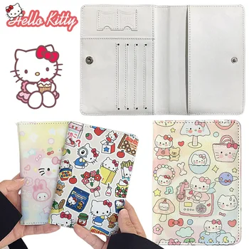 SanrioハローキティPUパスポートホルダー、パスポートカバー、旅行パスポート保護カバー、idとクレジットカードホルダー、トラベルアクセサリー