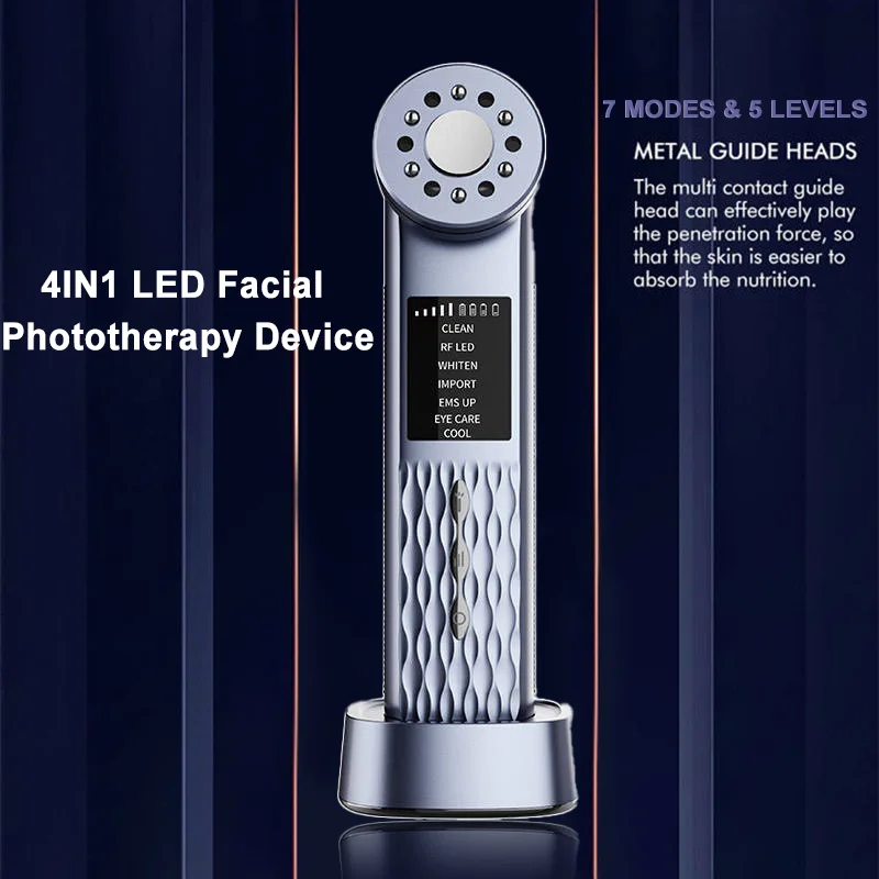 يده 7IN1 الكهربائية مدلك الوجه LED رفع جهاز الجمال العلاج بالضوء الأحمر للوجه العين أداة العناية بالبشرة موصل USB #6
