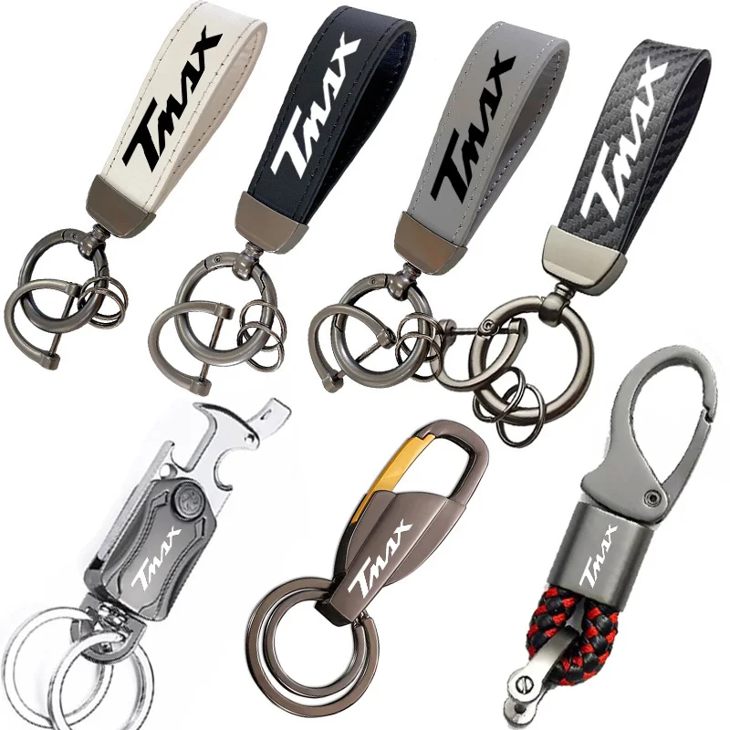 

For Yamaha T MAX 530 Tmax 500 T-MAX 560 tmax560 Metal Leather keychains Motorcycle Accessories