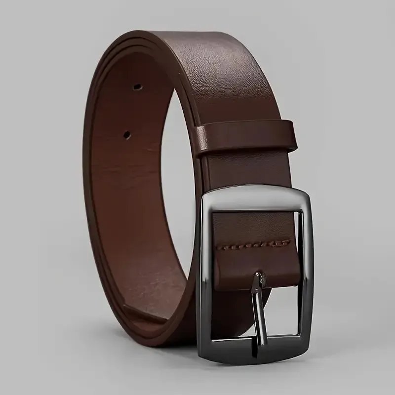 1pcs Men\'s Casual PU Leather Belt with Fashion Alloy Square Buckle for Daily Wear，Leisure Activities Multiple colors to choose