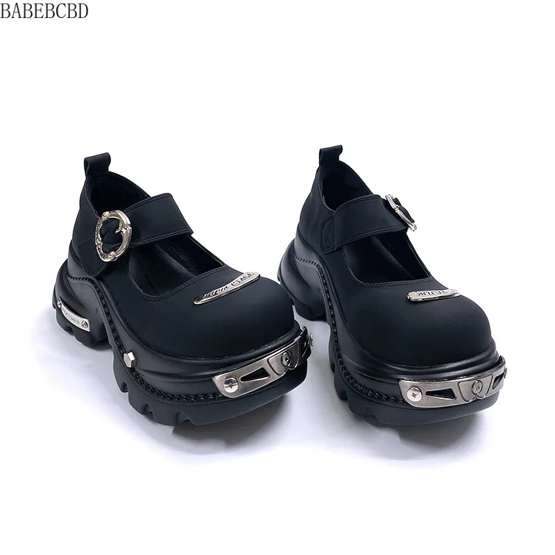 

British Mary Jane Women's Small Height Increase Small Leather Platform Jk Single Punk Y2k Subculture Muffin Shoes